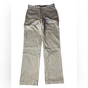 Haggar 100% Cotton Flat Front Chino Pants - 32x34 - Grey / Tan Khaki
